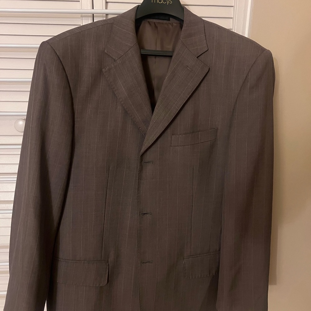 Men's Brown Pinstripe Blazer